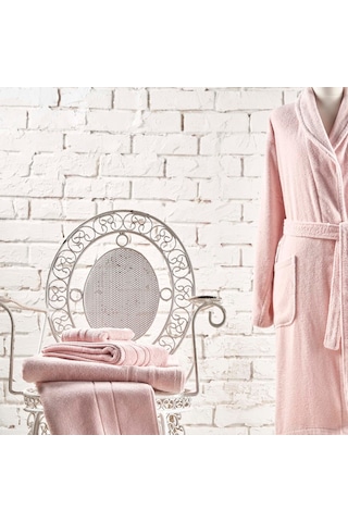 Linens Soft Pamuk Bornoz (530187491)-Pudra