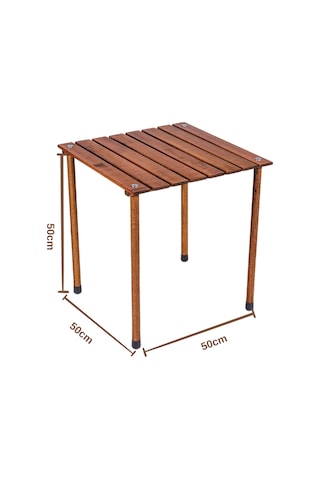 Bag The Joy Ahşap Katlanır Kamp Masası Kahverengi 50 x 50 x 50 CM Kahverengi