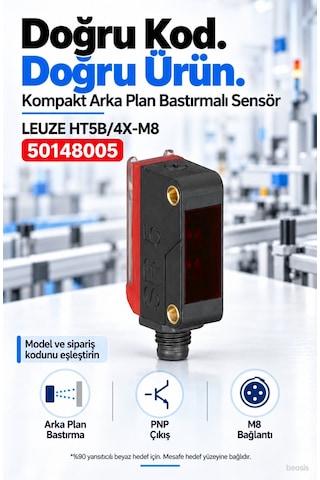 Leuze Ht5b/4x-m8 Arka Plan Bastırmalı Fotosel 50148005