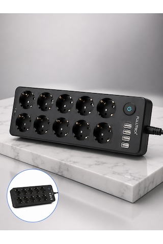 Usb Ve Type-c Çıkışlı 10'lu Akım Korumalı Çoklu Priz Güç Dağıtıcı - Lisinya Diğer