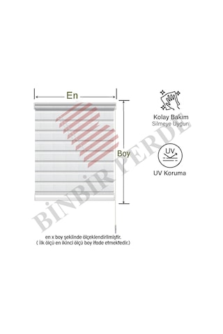 Binbirperde Beyaz Pileli Zebra Stor Perde Ev/ofis Perdesi Aluminyum Sistem