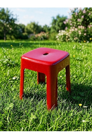 Saban Kırmızı, Plastik Alaska Model Sağlam Tabure 36x36x46cm