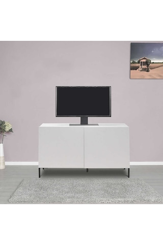 Roma 2 Kapaklı Modüler Tv Ünitesi - Mat Lake Beyaz 120x70x43 Cm Gxyxd