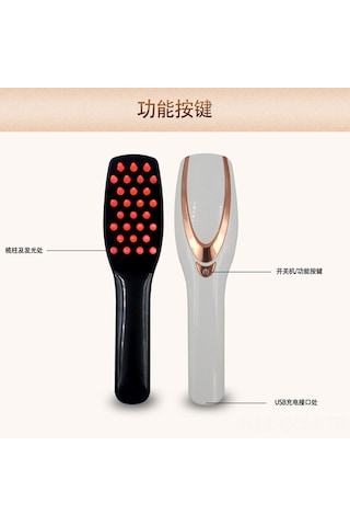 Qingmipy Elektrikli Saç Tarak Masaj Aleti - Saç Dökülmesine Karşı Kafa Derisi Bakımı, Titreşimli Kırmızı Ve Mavi Işık Çok Renkli