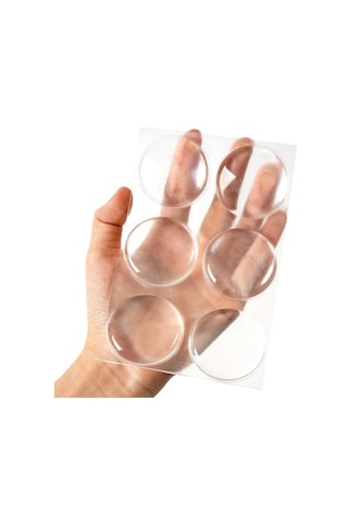 Ic Kapı Kolu Duvar Koruyucu, 6 Adet Şeffaf Yuvarlak Yumuşak Kauçuk Duvar Koruyucu Kendinden Yapışkanlı Kapı Kolu Tamponu