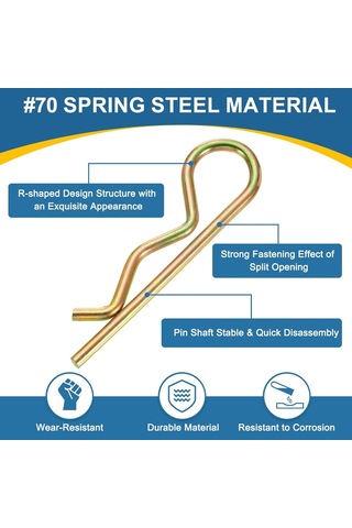 20 Pcs Hitch Pim Klipsi, 5mm X 100mm R Klipler Renkli Çinko Yay Çelik Tespit Tel Saç P
