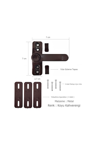 Pvc Pimapen Pencere Emniyet Çocuk Kilidi Düğmeli Koyu Kahverengi