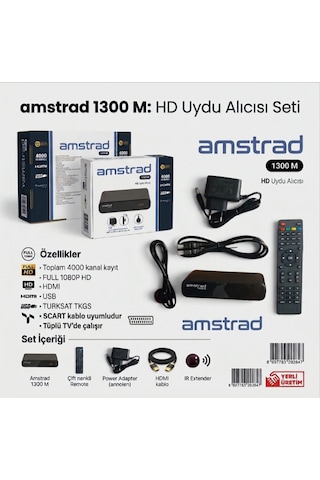 Amstrad 1300 M Full Hd Setüstü Mini Uydu Alıcısı - Hdmi Ve Scart Girişli - Tkgs - Yeni Sürüm - Tak Çalıştır -2 Yıl