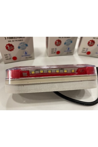 Ahmet Otomotiv Yeni Nesil Kırmızı Neon Lamba Yanı Beyaz Plaka Lambası 12v-24v