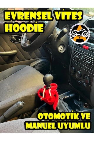 Akgüneş Motogaraj Kırmızı Vites Kılıfı Hoodie Universal Manuel Otomatik Araç Ve Kamyon Uyumlu Yerli Üretim A Kalite Vites Koruyucu