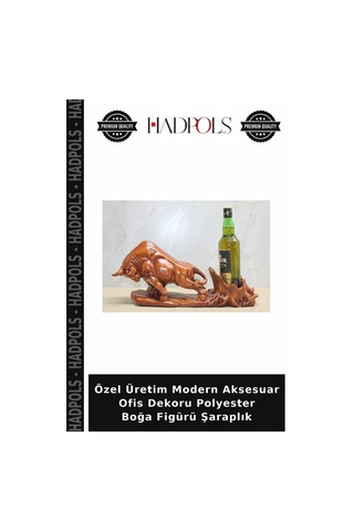 Özel Üretim Modern Aksesuar Ofis Dekoru Polyester Boğa Figürü Şaraplık