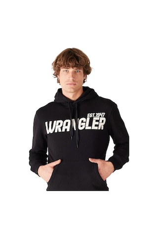 Wrangler Erkek Siyah Kapüşonlu Sweatshirt Sİyah