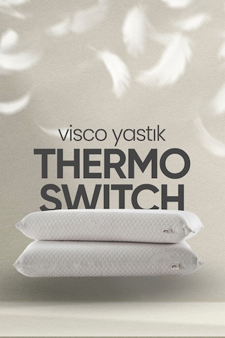 Isı Kontrol Yastığı Termoswıtch Ortopedik Düz Uzun Boy Visko Yastık -termal Isı Dengeleyici Yastık Beyaz