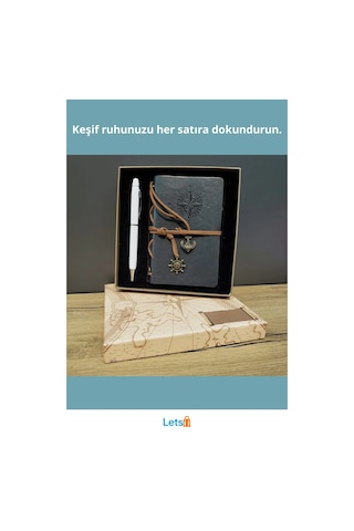 Gri Deri Defter Beyaz Kalem Seti Mobil Uyumlu Çok Renkli