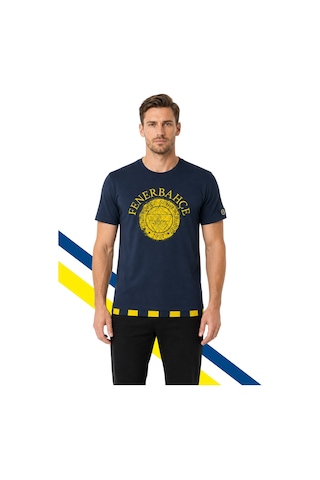 Fenerium Erkek Tribün Tek Renk Logolu T-shirt Uv Kutu Hediyeli Lacivert