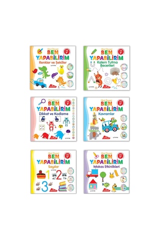 3-4 Yaş Ben Yapabilirim Okul Öncesi Eğitim Seti - 6 Kitap Meb Müfredatına Uygundur