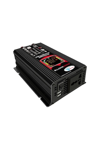 Sones Tang Iıı Nesil 12v İla 220v 6000w Lcd Ekranlı Ve Çift Usb'li Araç Güç Çeviricisi Siyah