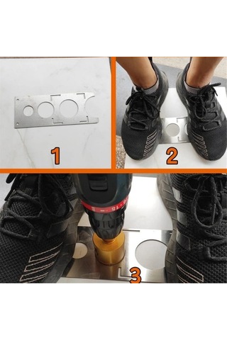 Wealthglow Çok Işlevli Evrensel Fayans Deliği Bulucu 40cm Evrensel Cetvel Kalınlık 1mm Delme Aracı Siyah Yok Dwx34n