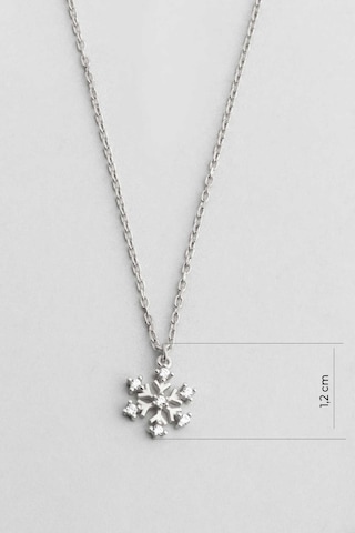 So Chic Elsa 18 Ayar Beyaz Altın Kaplama 45 Cm Gümüş Minimal Kolye Rodyum