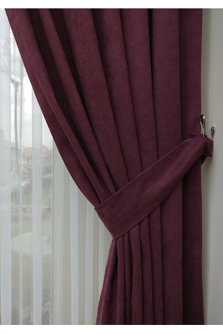 Evdepo Home Deniz Soft Pileli Fon Perde Mürdüm