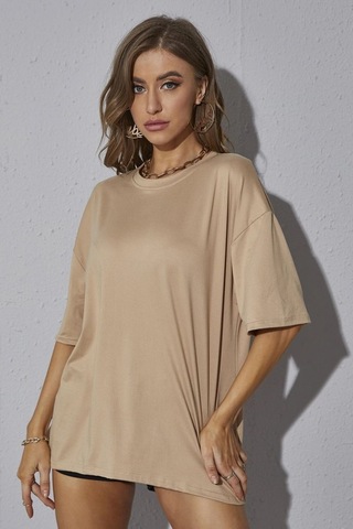 Unisex Pamuklu T-shirt Bej