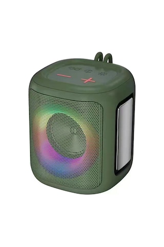 Ximistore9 Yeşil Taşınabilir Dış Mekan Bluetooth Hoparlörü - Su Geçirmez Rgb Işık, Derin Taban, Kablosuz, Elden Taşınabilir