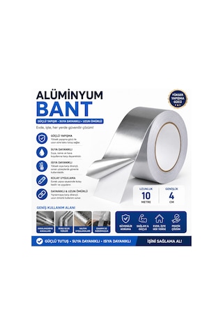 Alüminyum Yapışkan Bant 10 Metre X 4 Cm Isıya Ve Suya Dayanıklı