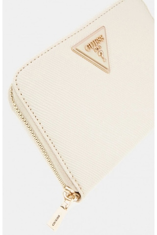 Guess Kadın Gri Laurel Saffiano Mini Cüzdan Ekru