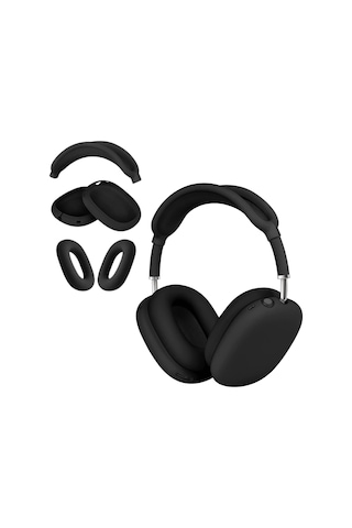 Reedark  Airpods Uyumlu Max İçin Siyah Silikon Koruyucu Set: Kulak Yastığı + Kulaklık Kılıfı + Baş Çemberi - Su Geçirmez, Toz Ve Çizik Koruma Diğer