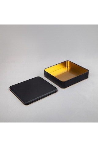 Mat Siyah Metal Kutu 19,2x19,2x4,5 Cm