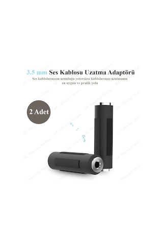 3.5Mm Stereo Dişi / Dişi Uzatma Adaptörü - 2 Adet