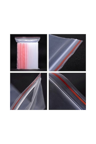 Kilitli Torba 13x16 Cm 100'lü Kilitli Buzdolabı Poşeti Şeffaf Naylon Torba Kilitli Saklama Poşeti
