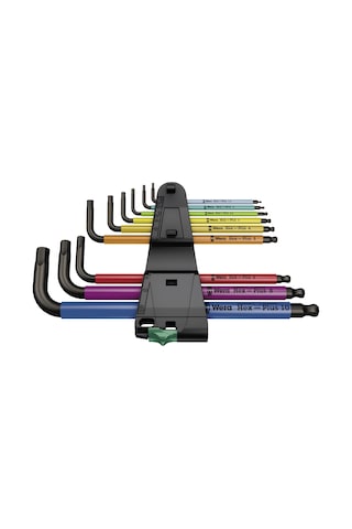 Wera 05073593001 950/9 Hex-Plus Milticolor 1 SB Çok Renkli Allen Anahtar Takımı 9 Parça