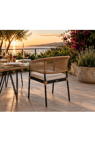Rattan Bahçe Ve Balkon Takımı Luxury Wista Model 3+1+1 Kahverengi