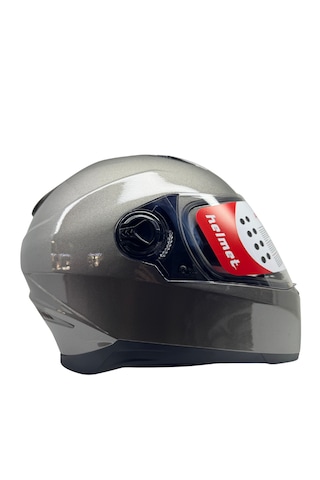 Kask Bgc Full Face Vizörlü Kask Metalik Gri