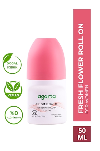Agarta Fresh Flower Ter Kokusu Önleyici 24 Saat Etkili Beyazlatıcı Kadın Roll-On Deodorant 50 ML﻿﻿