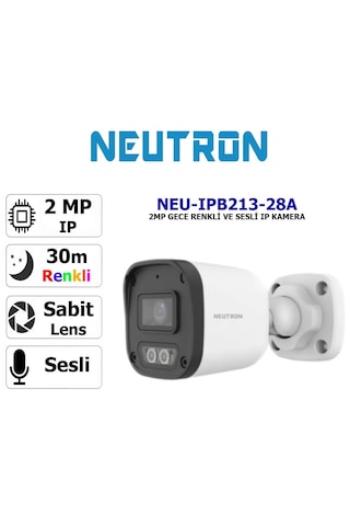 Neutron Neu-ıpb213-28a 2mp Bullet Ip Kamera -warm Lıght, Sesli