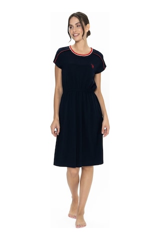 U.s. Polo Assn. 20008 Kadın Lacıvert Kısa Kollu Belden Büzgülü Gecelik Lacivert