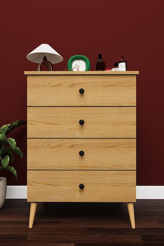 Lüks 4 Çekmeceli Şifonyer Komodin %100 Mdf Çok Amaçlı Düzenleyici Şf01 Karına