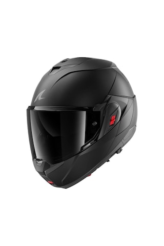 Shark Oxo Dark Shadow Mat Çene Açılır Mat Siyah Motosiklet Kaskı