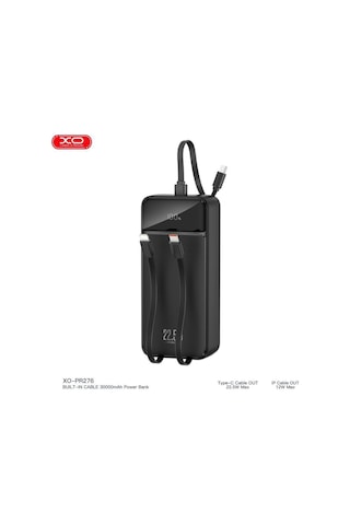 Pr276 22.5w+20w 3 Çıkışlı Dijital Ekranlı Fast Hızlı Şarj 2c Port, 1ip 30000mah Powerbank Beyaz