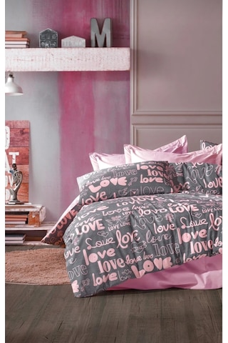 Tek Kişilik Nevresim Takımı Love Pembe