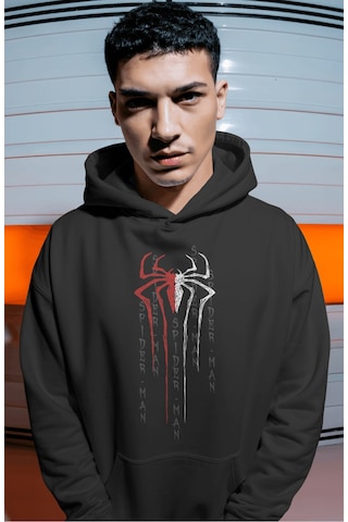 Sevbano Spider-man Örümcek Adam Logo Film Baskılı Unisex Oversize Premium Siyah