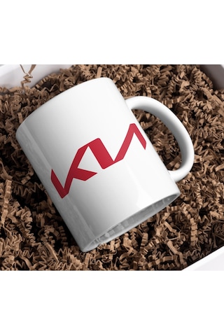 Applucky Kia Logo Tarihçesi Baskı Kupa Bardak Beyaz