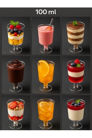 Pusswill 100 Ml 32 Adet Ayaklı Tek Kullanımlık Plastik Shot Bardakları 434520735 100 adet