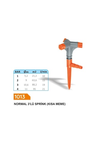 Sayım Plastik Normal 3 Kollu Çim Fıskiyesi Sprink kısa Meme Sürat