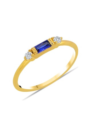 Pırlanta Daphny Vintage Safir Yüzük - Idl Sertifikalı Gold