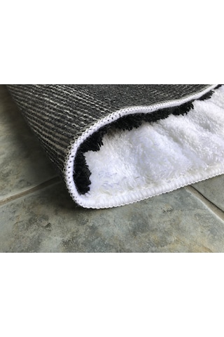 Home Butik Banyo Paspası 60x100 CM Beyaz - Siyah