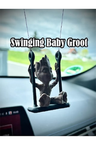 Araba Dikiz Aynası İçin Sallanan Bebek Groot 48x39x62mm