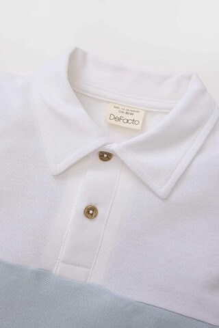 DeFacto Erkek Bebek Renk Bloklu Pike Kısa Kollu Polo Tişört B9247A525SMWT34 Beyaz